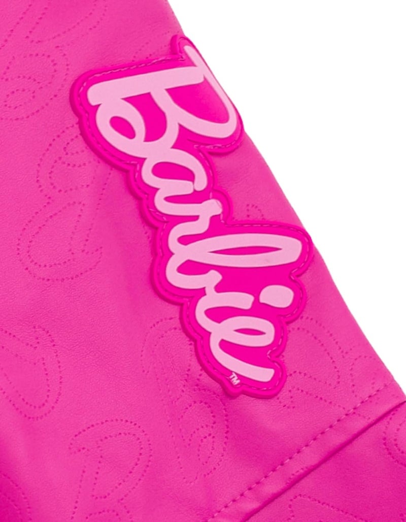 Barbie Girls Pink Faux Leather Jacket Little Kid to Big Kid Sizes (4-14-16) - Image 2